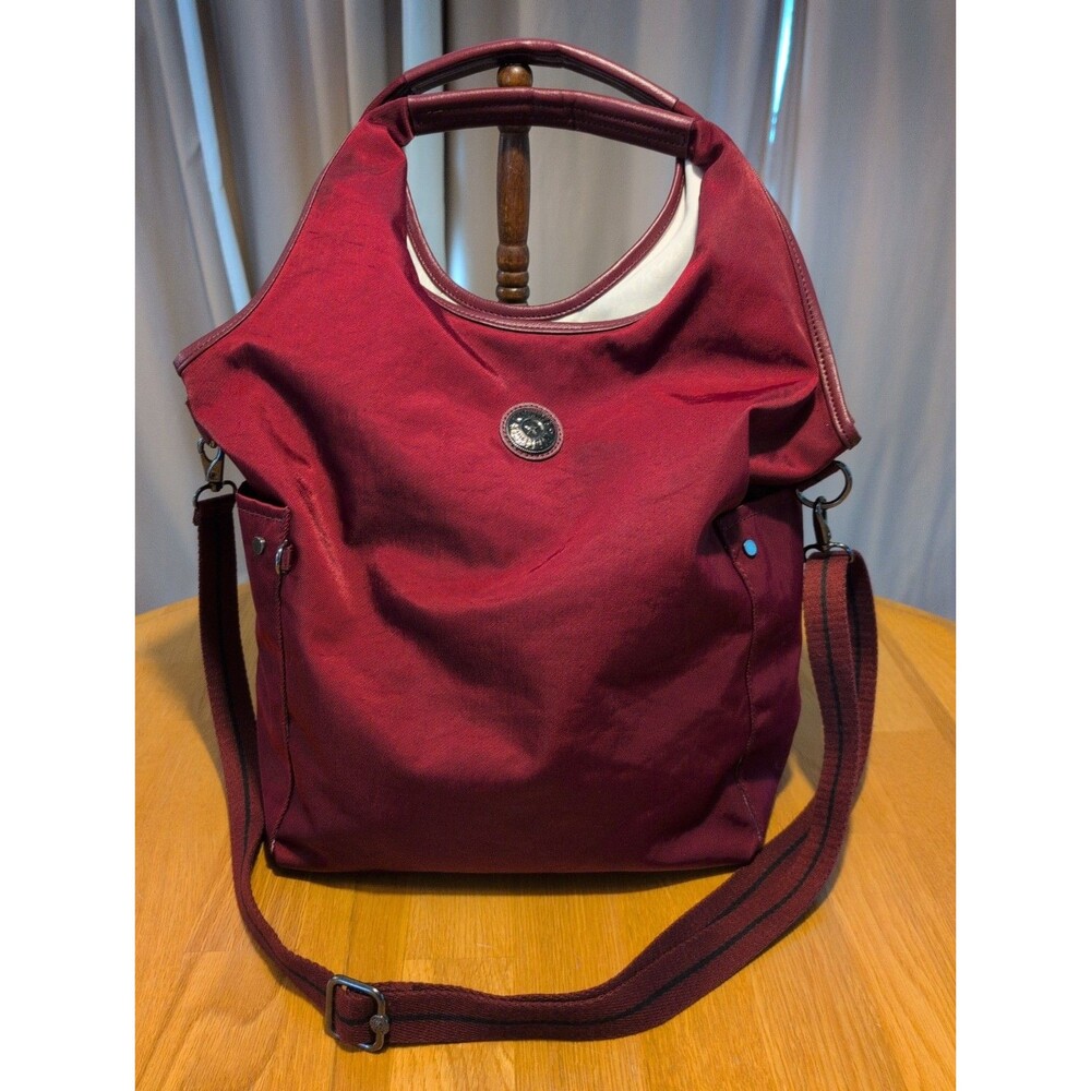Kipling Urbana Large shoulder Hobo bag Burgandy Nylon Adjustable Strap Pockets